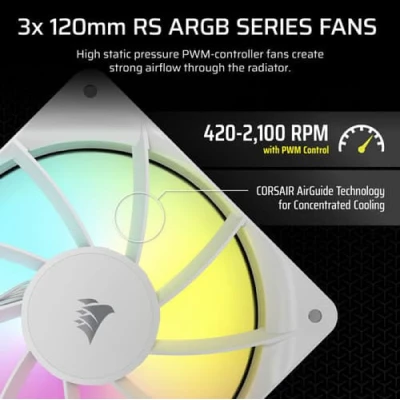 Corsair NAUTILUS 360 RS ARGB Liquid CPU Cooler 360mm (WHITE) 5