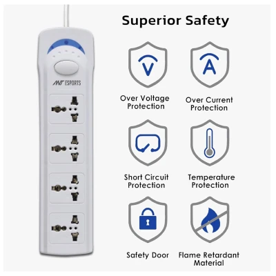 Ant Esports PS400 Power Strips with 4 Universal Socket (WHITE) 5