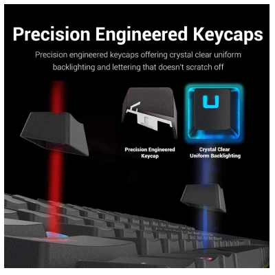 REDRAGON DEIMOS K599 RGB Mechanical Keyboard (Red Switch) BLACK 5