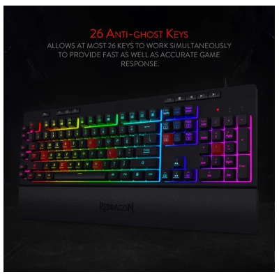 REDRAGON SHIVA K512- WIRED MEMBRANE KEYBOARD RGB BLACK 5