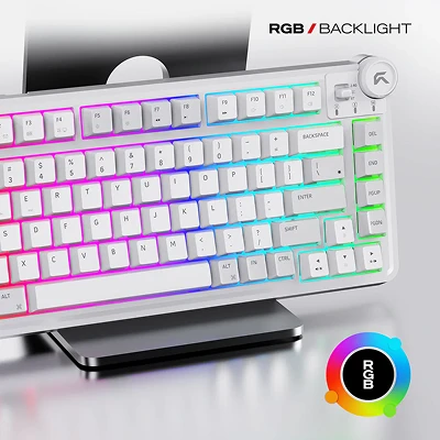 CYBEART NIGHTHAWK 75 - TKL WIRELESS RGB MECHANICAL KEYBOARD (WHITE) 5