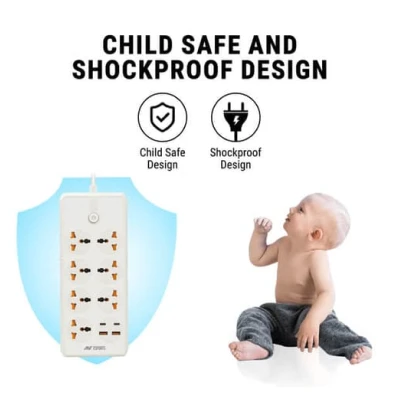 Ant Esports PS722 Power Strip 7 Socket with USB Ports (WHITE) 5