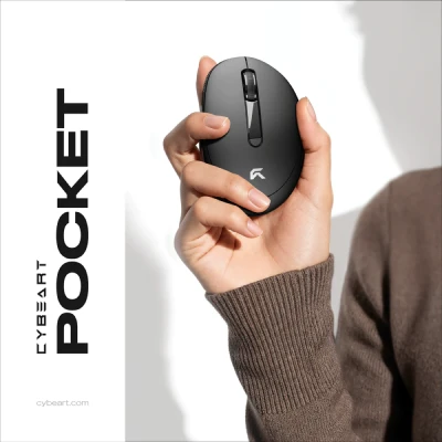 CYBEART Pocket Wireless Ergonomic Mouse (BLACK) 5