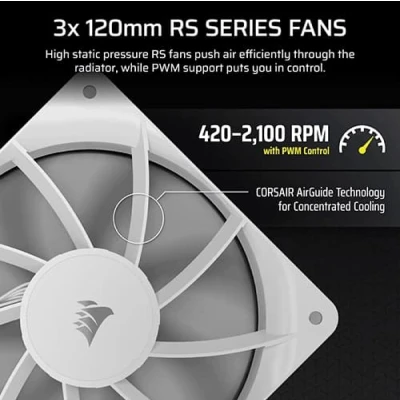 Corsair NAUTILUS 360 RS LCD Liquid CPU Cooler 360mm (WHITE) 5