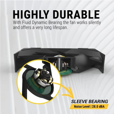 Ant Esports CARBONFLOW 120mm CASE FAN (BLACK) SINGLE PACK 5