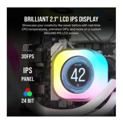 CORSAIR iCUE LINK H150i LCD Liquid CPU Cooler 360mm (WHITE) 5