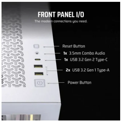 CORSAIR 3500X ARGB MID-TOWER E-ATX PC CASE (WHITE) 5