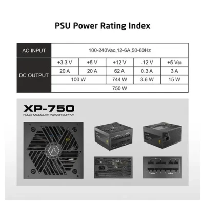 ProLab Design XPower XP-750  PCIE5.1 80 PLUS GOLD FULL MODULAR ATX 3.1 SMPS 5