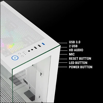 Ant Value CV100 RGB ATX Mid Tower PC Case (WHITE) 5