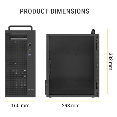 Ant Esports SI10 Mid Tower M-ATX PC CASE (BLACK) 5