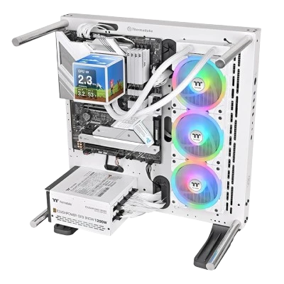 THERMALTAKE MINECUBE 360 ULTRA ARGB SYNC SNOW EDITION AIO LIQUID COOLER 360mm REVERSE FAN BLADES (WHITE) 5