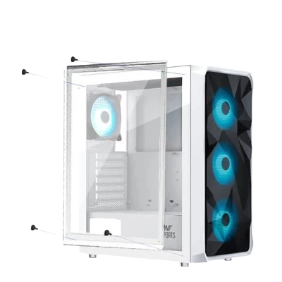 Ant Esports ICE-112 ARGB (ATX) Mid Tower Cabinet (White) 5