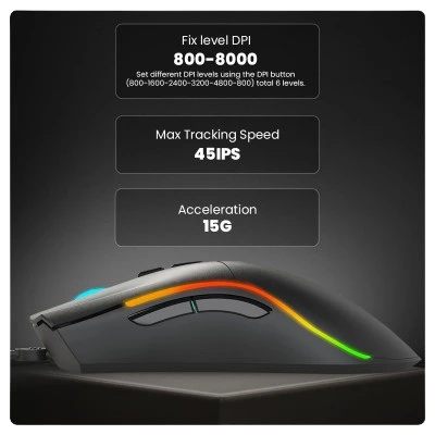 Cosmic Byte HELLFIRE RGB Wireless + Wired Dual Mode Gaming Mouse 5