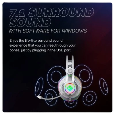 CosmicByte PROTEUS Headset RGB Dual Input USB and 3.5mm (WHITE) 5