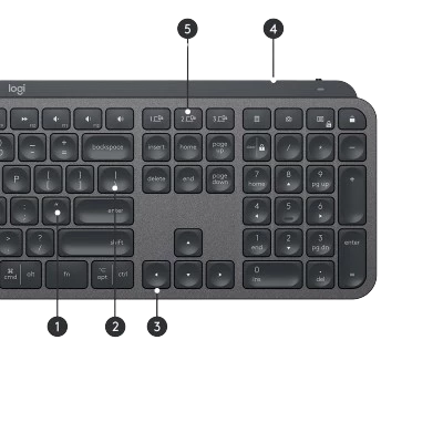 Logitech MX KEYS Advanced Wireless Illuminated Keyboard (Graphite) 5
